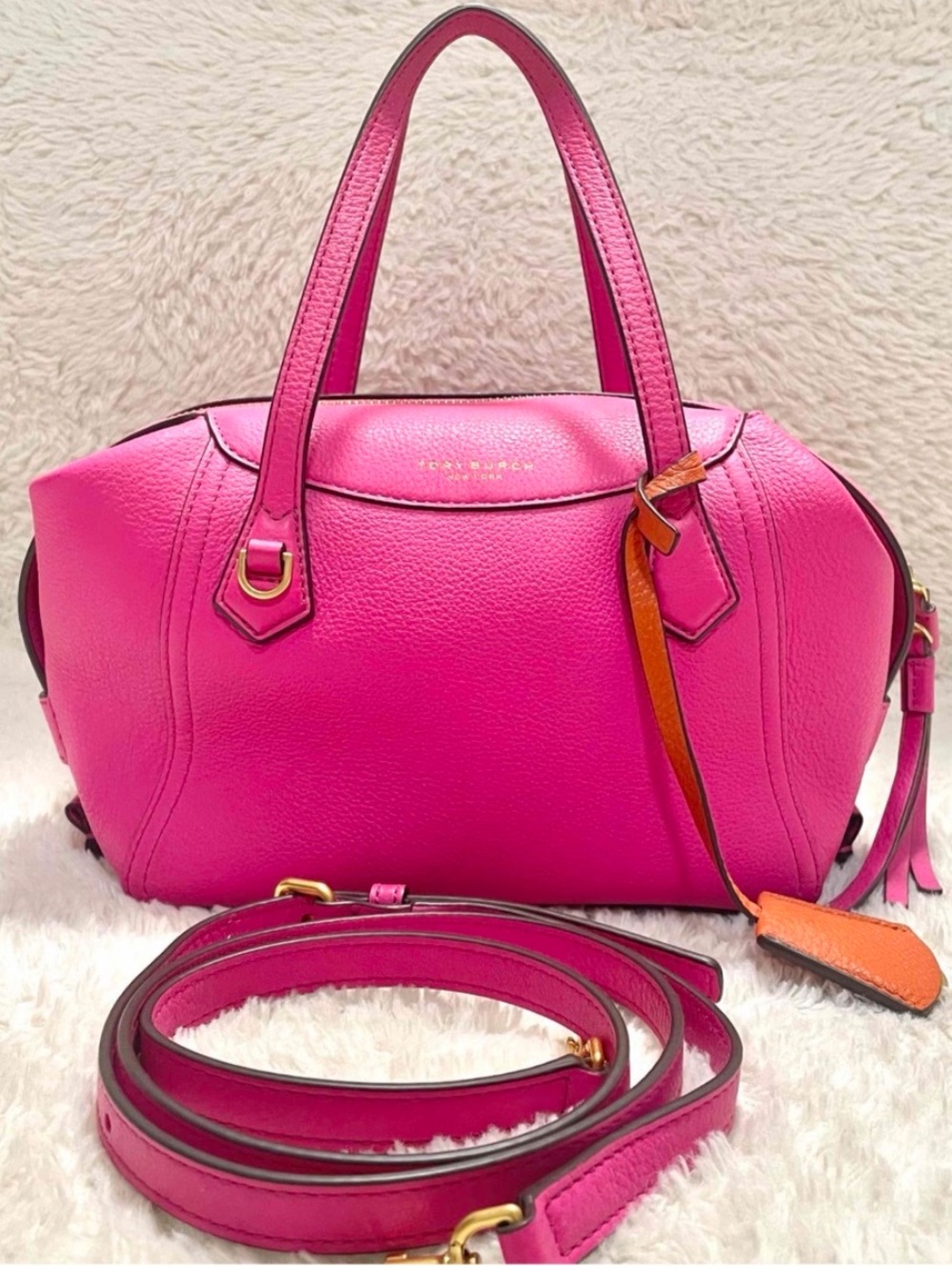 Tory Burch Pink Leather Satchel Handbag